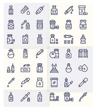 Vial Graphics featuring 42 Regular Line Pixel Aligned 128x128 Designs vector