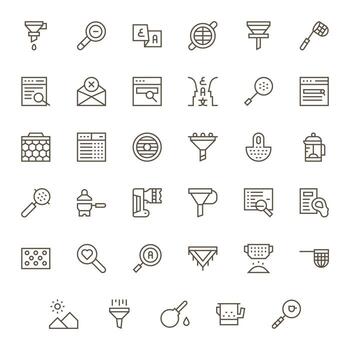 35 Regular Line PIXEL Perfect 128x128 Icons from Filter Suite vector