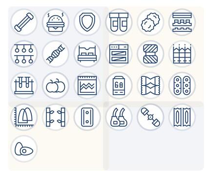 Double featuring 25 High Resolution Icons in Regular Line Design vector