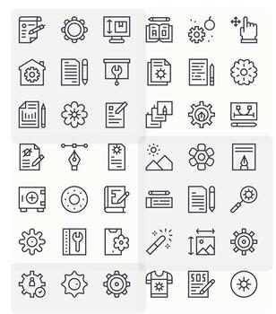 42 High Resolution Icons for Modify in Display Perfect Regular Line Format vector