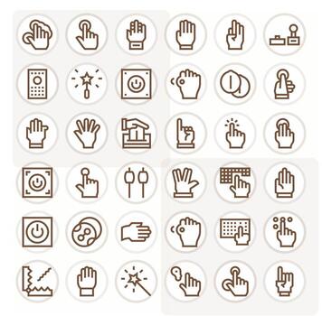 Activate High Resolution Icon Pack with 36 Bold Line Grid Fitted Elements vector