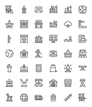 42 128x128 regular línea editable íconos para plataforma proyectos vector