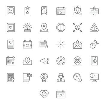 importante completar paquete con 32 64 x 64 Delgado línea píxel optimizado íconos vector