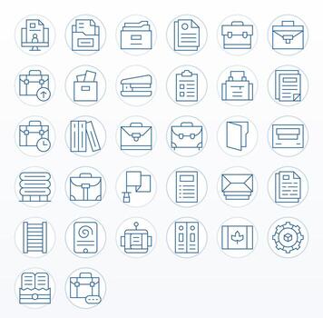Files Icon Repository containing 32 Thin Line 128x128 Pixel Optimized graphics vector