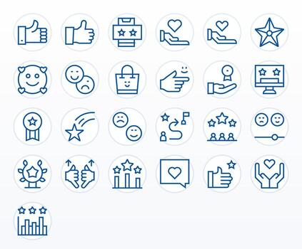 Regular Line Pixel Aligned Icons from Customer Satisfaction Set with 25 64x64 Icons vector