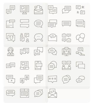 40 Thin Line Icons designed for Reply in Retina Ready Pixel Optimized format vector