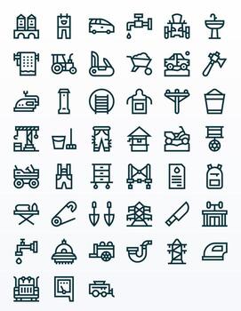 45 Bold Line Icons for Utility in crisp Retina Ready Pixel Aligned resolution vector