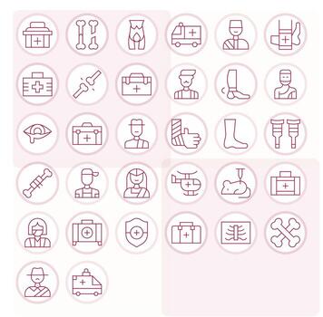 32 256x256 Thin Line Icons optimized for Injury Pixel Optimized display vector