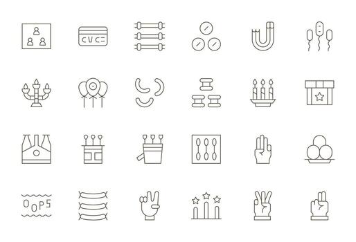 24 íconos inspirado por Tres en píxel alineado alto resolución Delgado línea calidad vector