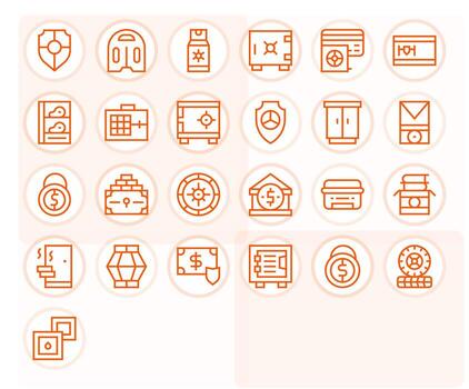 25 Regular Line Icons designed for Safekeeping in 64x64 Display Perfect format vector