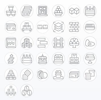 Stacked Icon Toolkit featuring 32 Pixel Aligned Retina Ready Thin Line elements vector