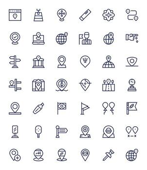 42 píxel alineado alto resolución íconos para marcador en elegante regular línea diseño vector