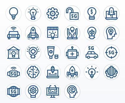28 Pixel Aligned Bold Line Icons designed for Innovation Interface vector