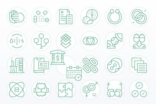 Combined Icon Library with 24 Thin Line 64x64 Display Perfect Designs vector