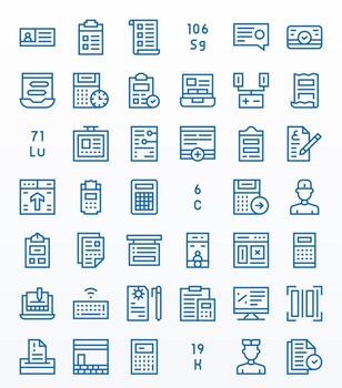 Data Entry Ultimate Package with 42 64x64 Regular Line Editable Icons vector