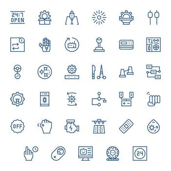 operación diseño íconos presentando 35 píxel optimizado regular línea estilo vector