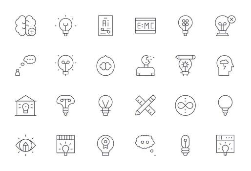 Concept Ultimate Package with 24 High Resolution Thin Line Grid Fitted Icons vector