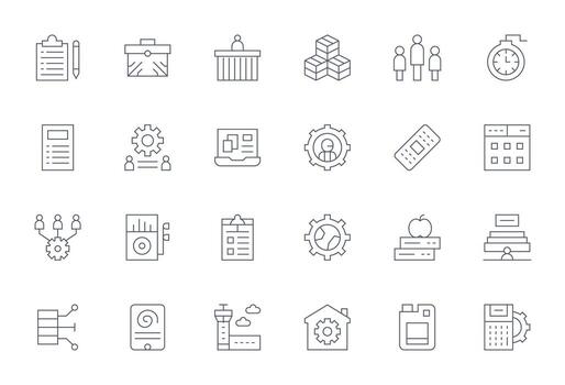 Thin Line Editable Icons from Management Set with 24 256x256 Icons vector