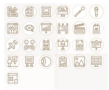 visual profesional conjunto con 25 regular línea píxel Perfecto 256x256 íconos vector