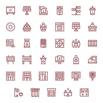 35 Display Perfect Regular Line Icons designed for Panel Interface vector