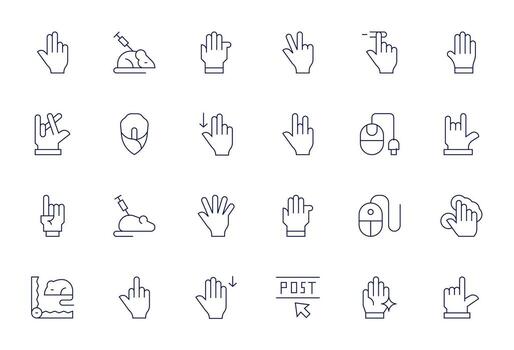 24 Delgado línea íconos diseñado para ratón en alto resolución píxel Perfecto formato vector