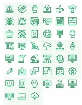 software gráficos paquete incluso 45 negrita línea alto resolución monitor Perfecto íconos vector