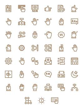 45 Bold Line PIXEL Perfect Icons for Option Graphics vector