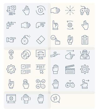 Action Visual Pack containing 40 Thin Line Display Perfect Icons vector