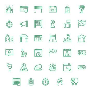 35 Icons inspired by Event in Grid Fitted 256x256 Regular Line quality vector