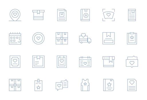 24 Retina Ready Thin Line Icons optimized for Marked Editable display vector