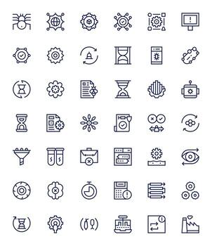 42 regular línea íconos diseñado para proceso en 128x128 editable formato vector