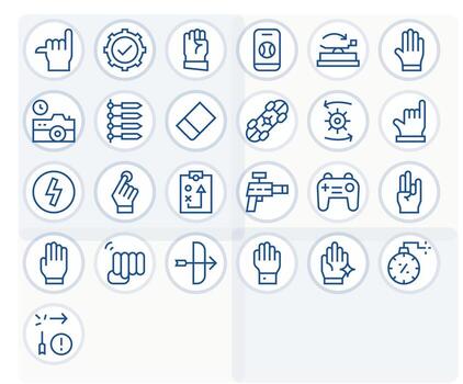 25 alto resolución íconos para acción con píxel optimizado regular línea claridad vector