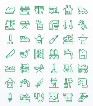 utilidad visual paquete conteniendo 42 regular línea monitor Perfecto íconos vector