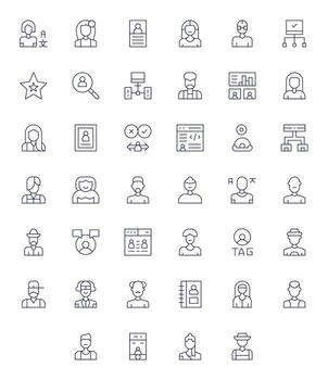 40 Thin Line Display Perfect Icons tailored for Client 64x64 interface vector