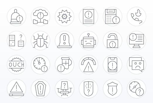 Issue Icon Arsenal with 24 High Resolution Thin Line Pixel Aligned designs vector