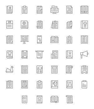 instrucciones escalable conjunto presentando 40 píxel Perfecto Delgado línea 256x256 íconos vector