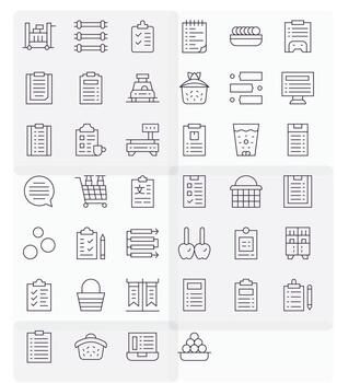 artículos esencial conjunto incluso 40 píxel optimizado Delgado línea 128x128 íconos vector