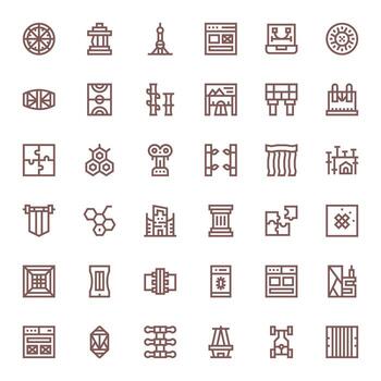 36 Editable Bold Line Icons from Framework Collection vector