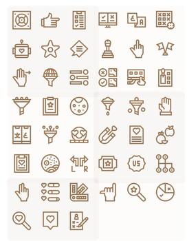 45 negrita línea íconos desde selección en 128x128 píxel alineado calidad vector