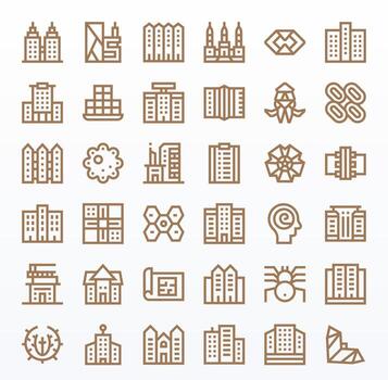 36 íconos para complejo presentando alto resolución píxel Perfecto negrita línea gráficos vector