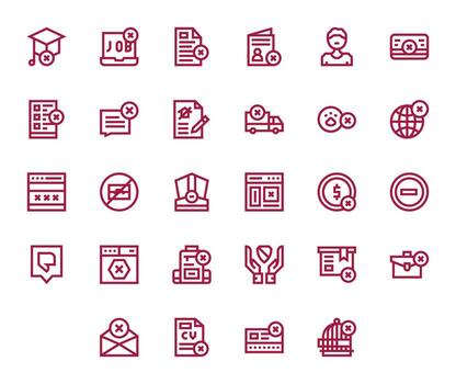 Bold Line PIXEL Perfect Icons from Denied Set with 28 High Resolution Icons vector