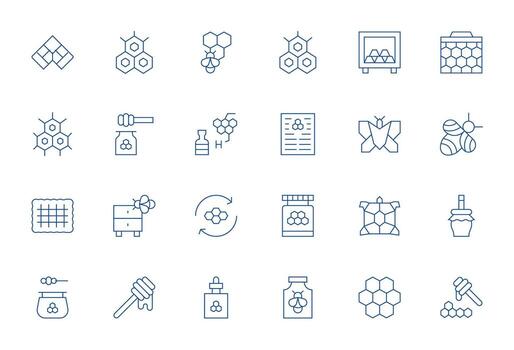 24 Icons for Honeycomb featuring 256x256 Pixel Optimized Thin Line Graphics vector