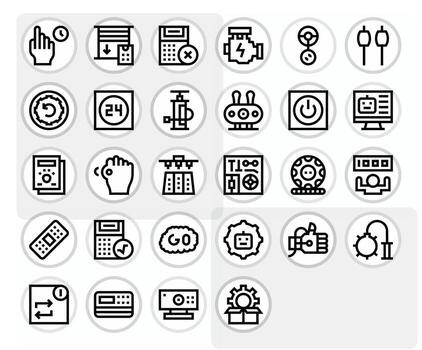 28 128x128 Bold Line Display Perfect Icons for Operation Projects vector