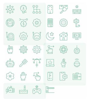 Control featuring 40 128x128 Icons in Thin Line Design vector