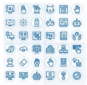 software escalable conjunto presentando 36 píxel Perfecto negrita línea 64 x 64 íconos vector