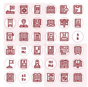 Reference Scalable Set featuring 36 Detail Enhanced Bold Line High Resolution Icons vector