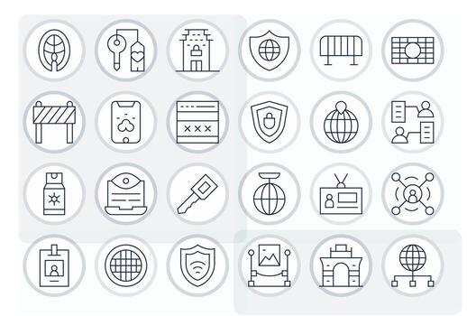 Access Scalable Set featuring 24 Pixel Optimized Thin Line 256x256 Icons vector