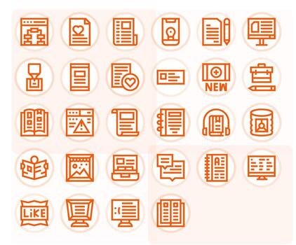 Bold Line Display Perfect Icons from Content Set with 28 256x256 Icons vector