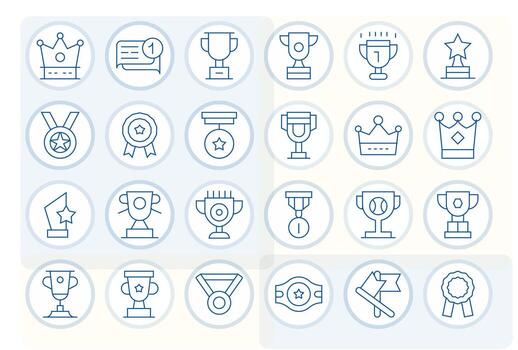 First Place Modern Collection with 24 Thin Line High Resolution PIXEL Perfect Icons vector