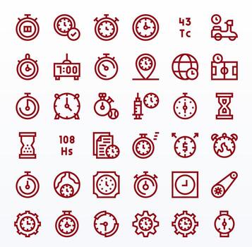 sincronización completar paquete con 36 256x256 negrita línea píxel alineado íconos vector